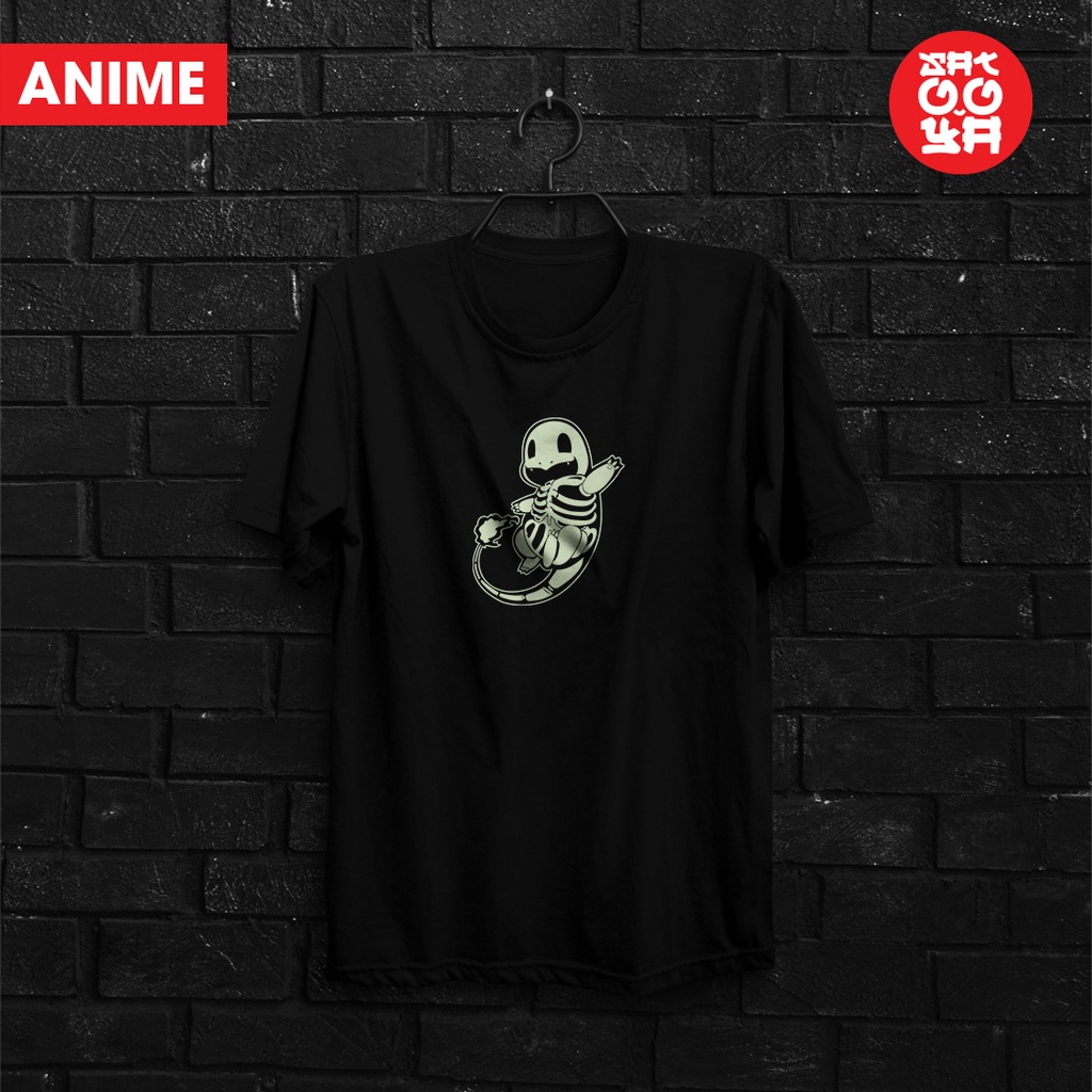 Kaos Keren Bisa Menyala Dalam Gelap Glow In The Dark Charmander Bone Pokemon Api