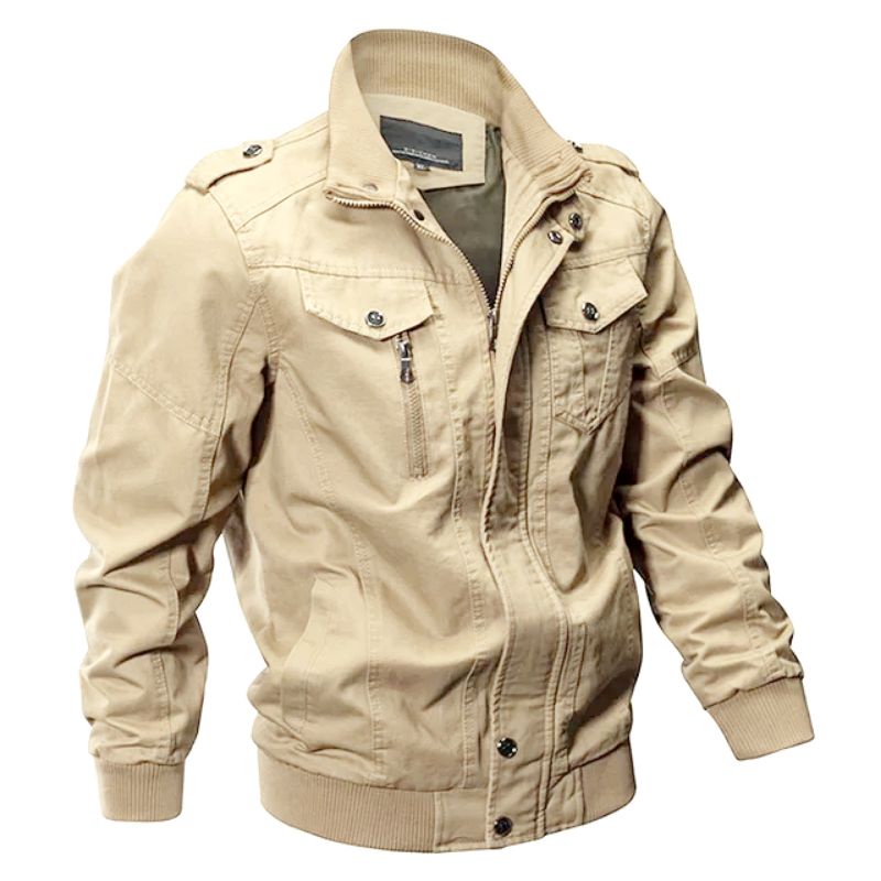 JAKET BOMBER PRIA MILITARY KLASIK HUNTING NWS D2BLACK-1