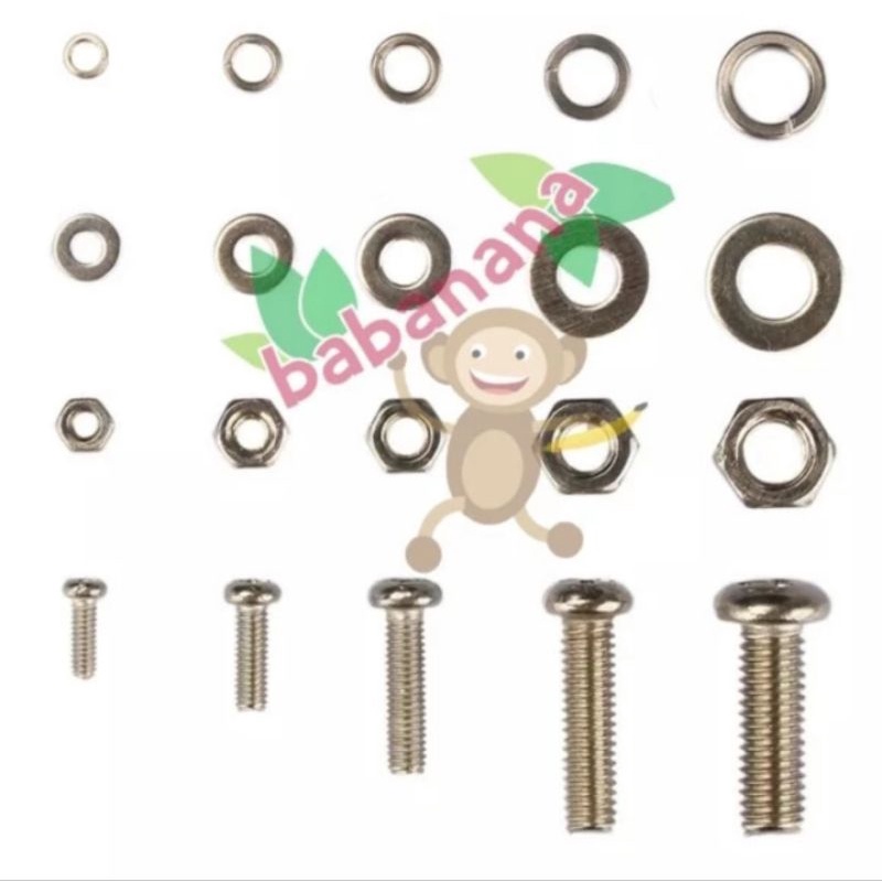 160pcs M2 M2.5 M3 M4 M5 screw washer nut set kit stainless button head