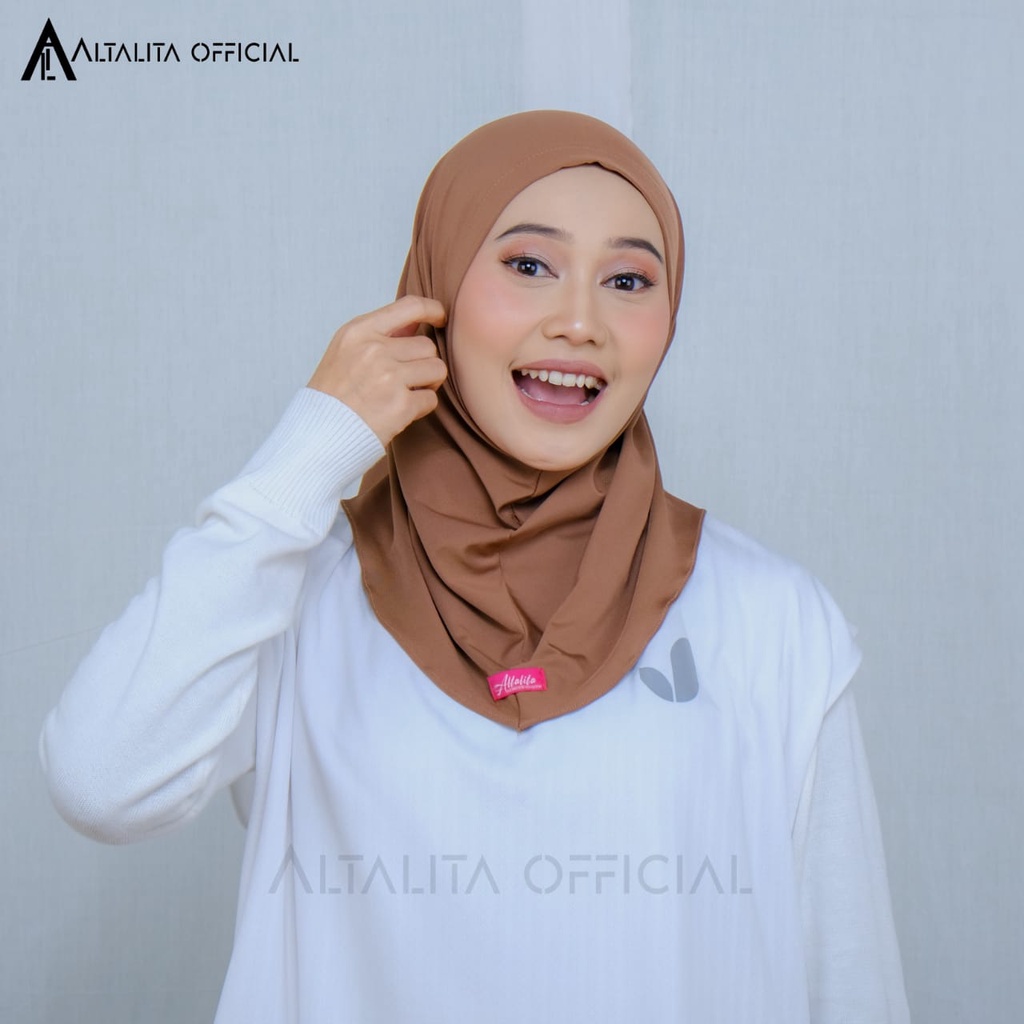 Altalita - Jilbab Sport Bergo Zyta Instan Polos Non Pet Terbaru Bahan Jersey Premium Cocok untuk Olahraga Volly Futsal Senam dan Sehari-hari