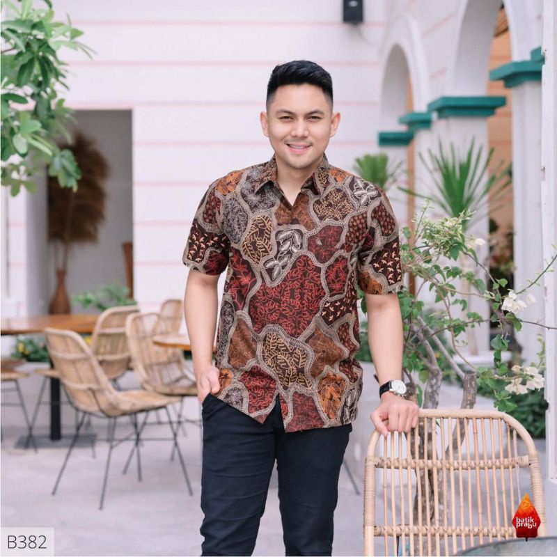 Batik kemeja pria lengan pendek&amp;panjang batik lapis furing katun baturaden reguler PSO1