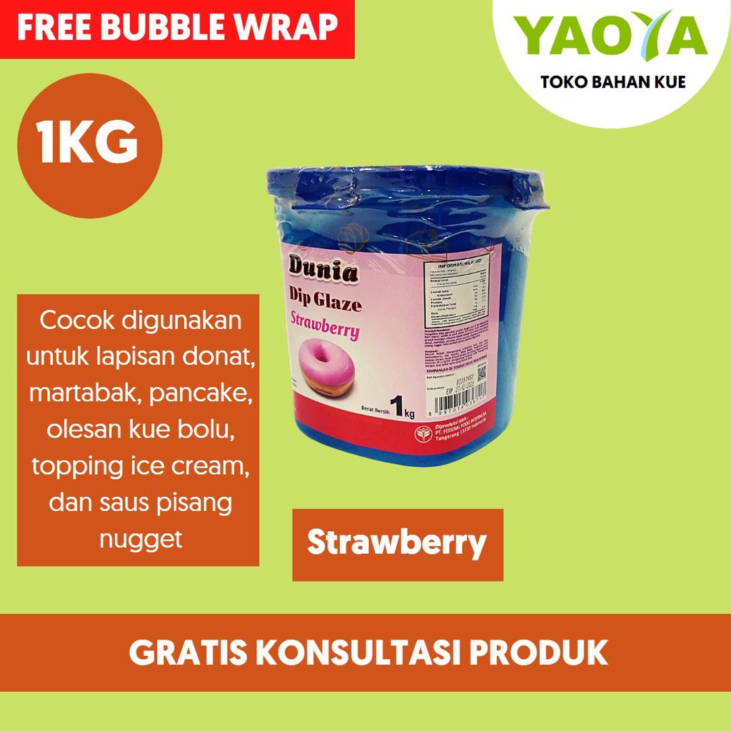 

DUNIA DIP GLAZE 1KG STRAWBERRY