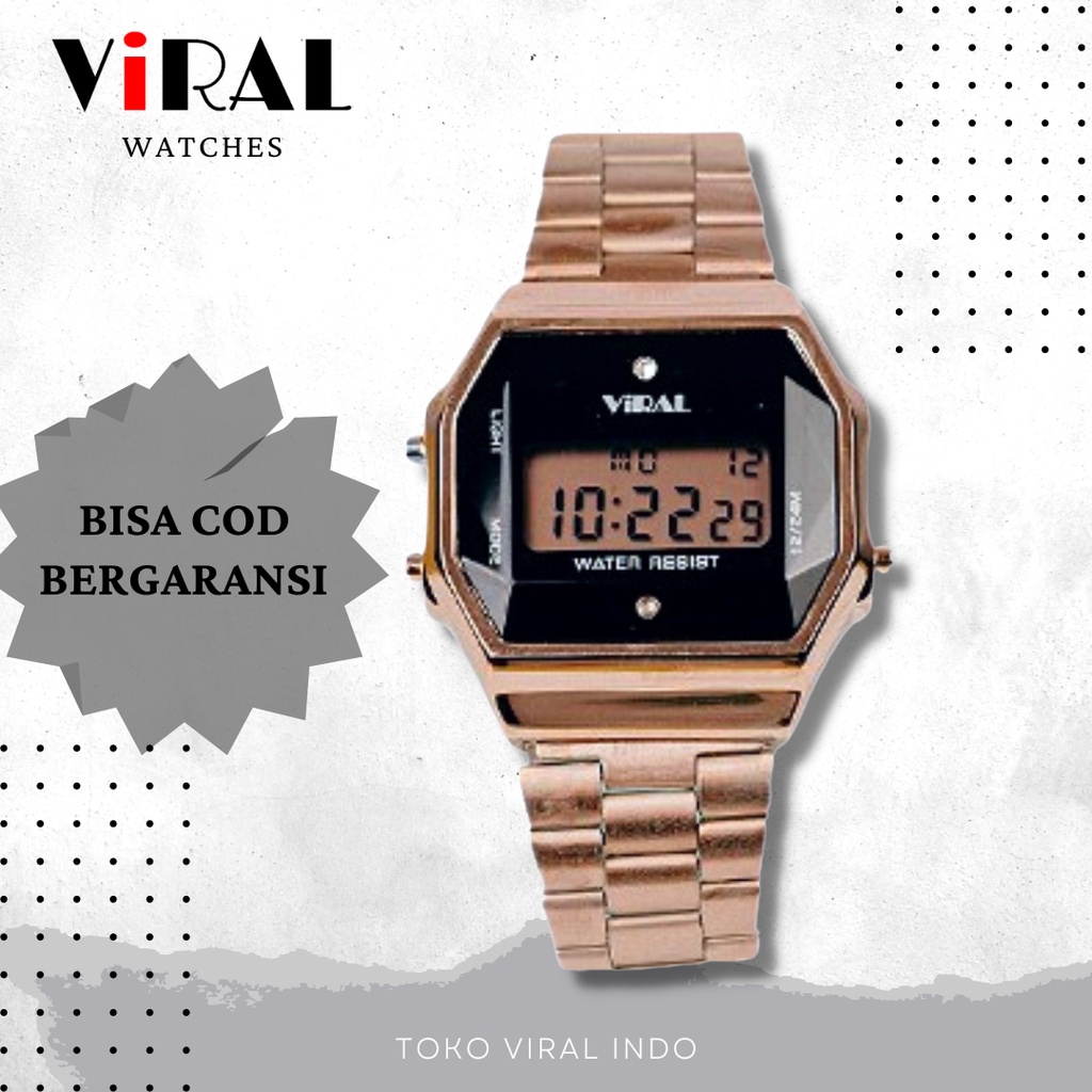 JAM TANGAN VIRAL DIGITAL WATER 168  JAMIN ANTI AIR 30M UNISEX JAM TANGAN PRIA ORIGINAL RANTAI SPORT 