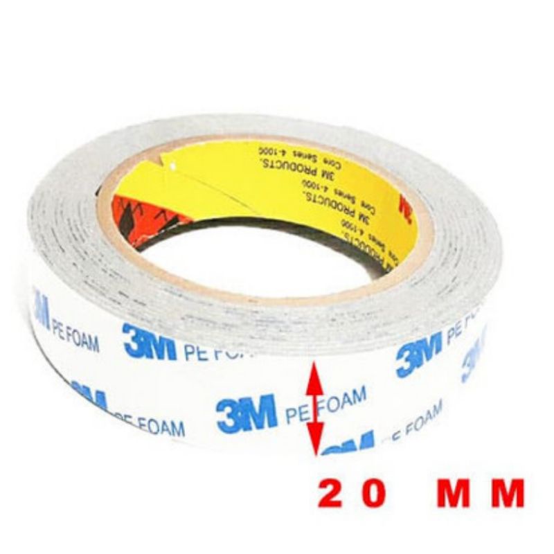 Double Tape 3M PUTIH PE FOAM ORI IMPORT 4.5 Meter Isolasi Perekat Dobel tipe