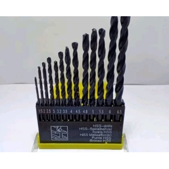 [HAEBOT] Set Mata Bor Besi Kenmaster Paket Drill Bit Iron isi 13pcs 13 pcs Kayu ukuran 1.5 2 2.5 3 3.2 3.5 4. 4.5 4.8 5 5.5 6 6.5 mm Portabel