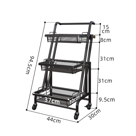 Rak Troly Besi Flexible 3 Susun M1014