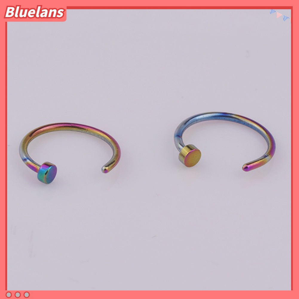 Bluelans Punk 4 Pcs Fashion Stainless Steel Lip Nose Septum Ring Body Piercing Jewelry