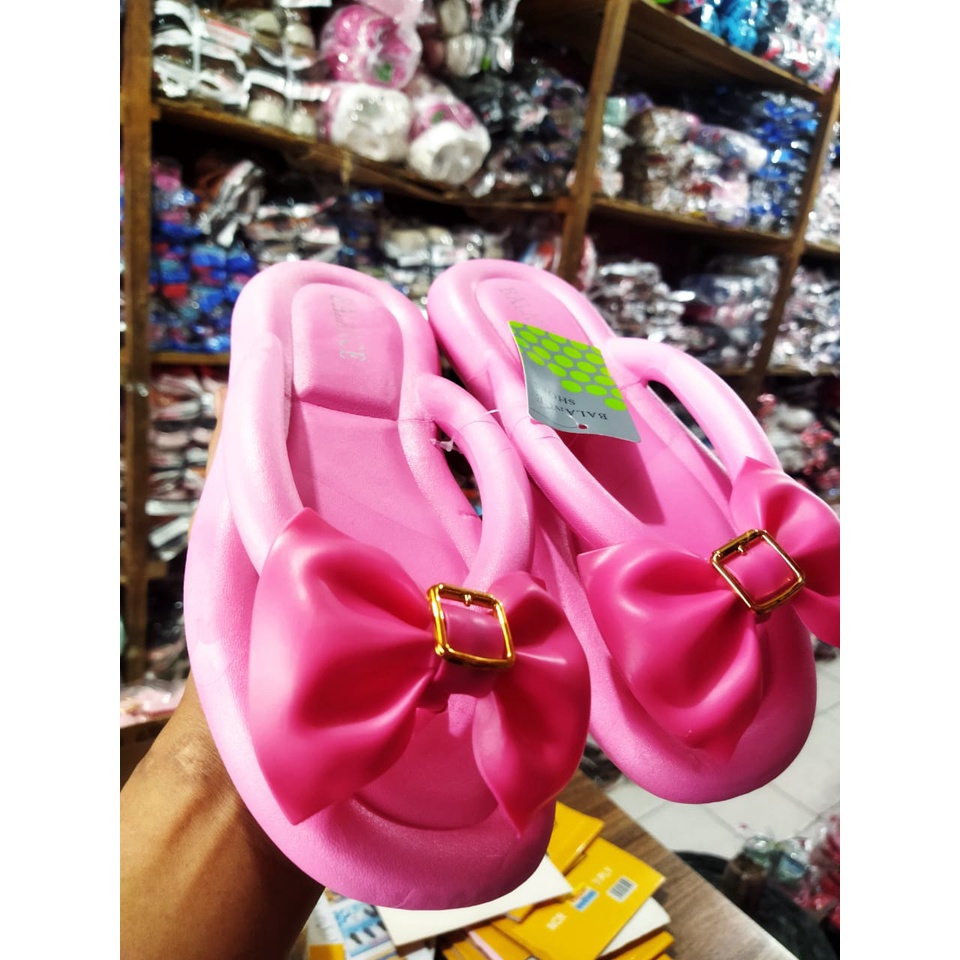 Sandal Jepit perempuan karet jelly balance 2024 (36-41) sandal jepit motif pita korean Style terbaru/sandal bangkok