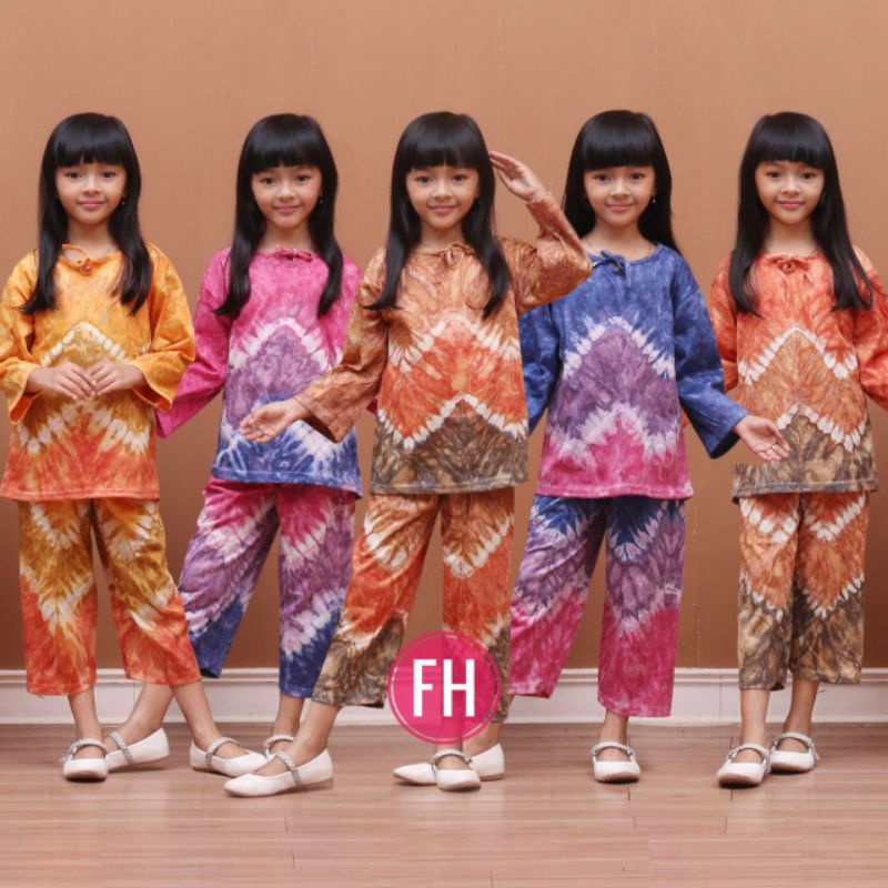 Setelan Baju Abstrak Anak Perempuan Usia 1-10 Tahun S M L XL XXL Celana Panjang dan Lengan Panjang