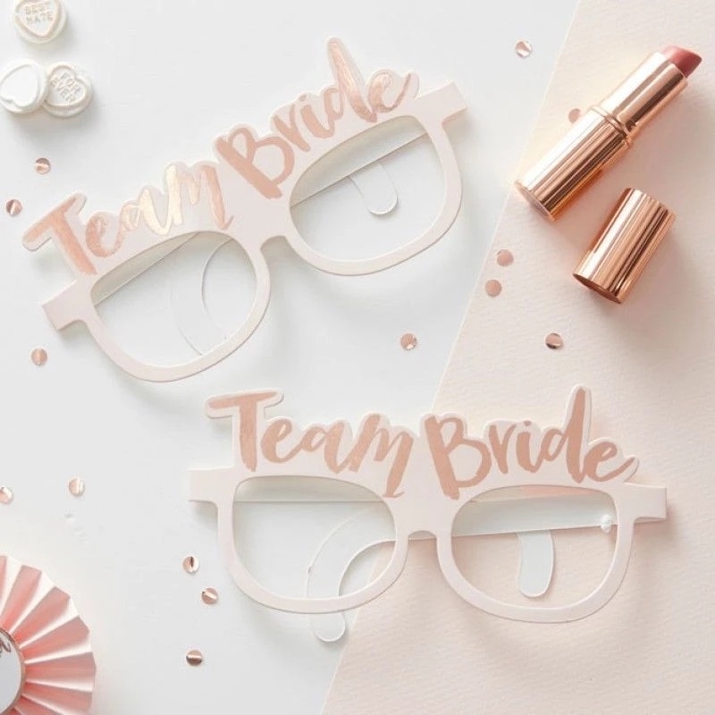 10 Pcs Kacamata Kertas Motif Team Bride To Be Untuk Dekorasi Pesta Pernikahan