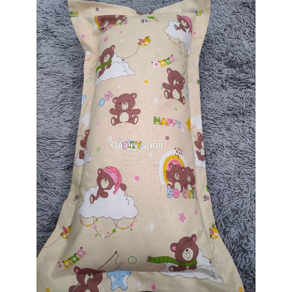 Sarung bantal cinta besar 45x95.motif panda coklat muda