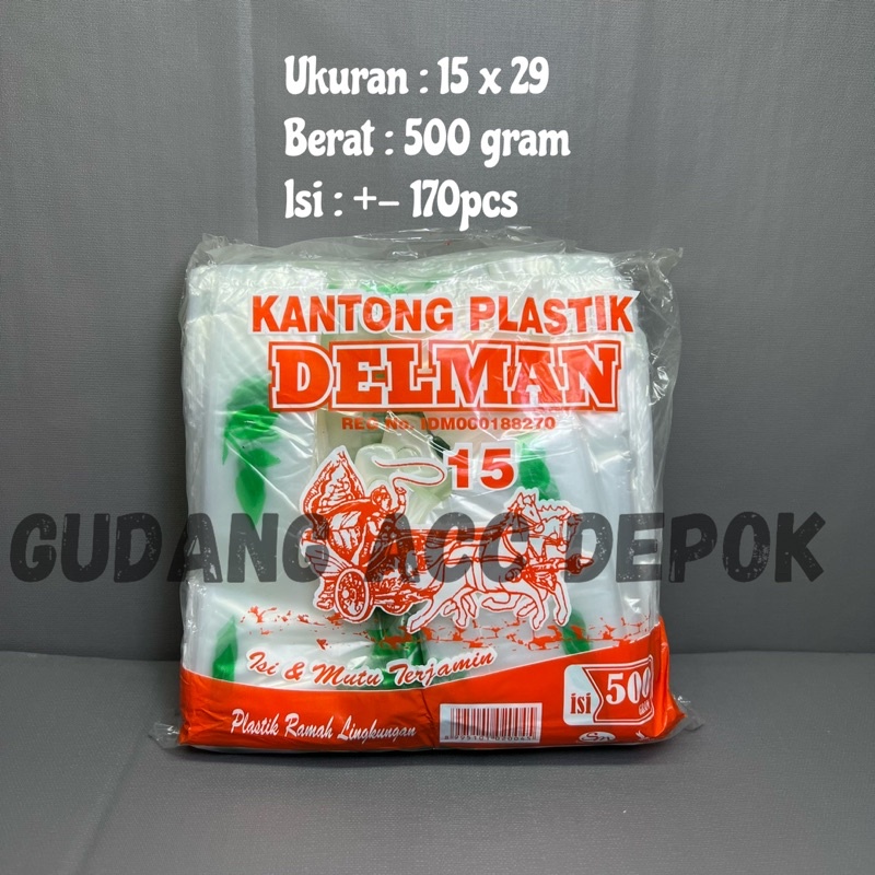 Kantong Plastik TRANSPARAN Belanja Ramah Lingkungan Delman 500gram
