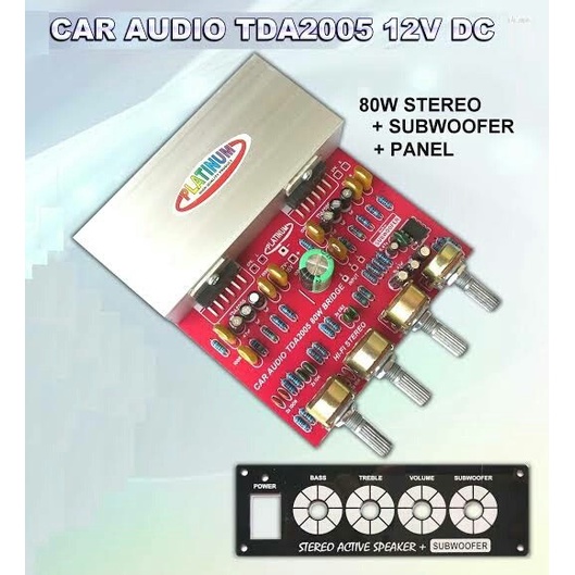 12V CAR AUDIO 80W STEREO SUBWOOFER+PANEL TDA2005