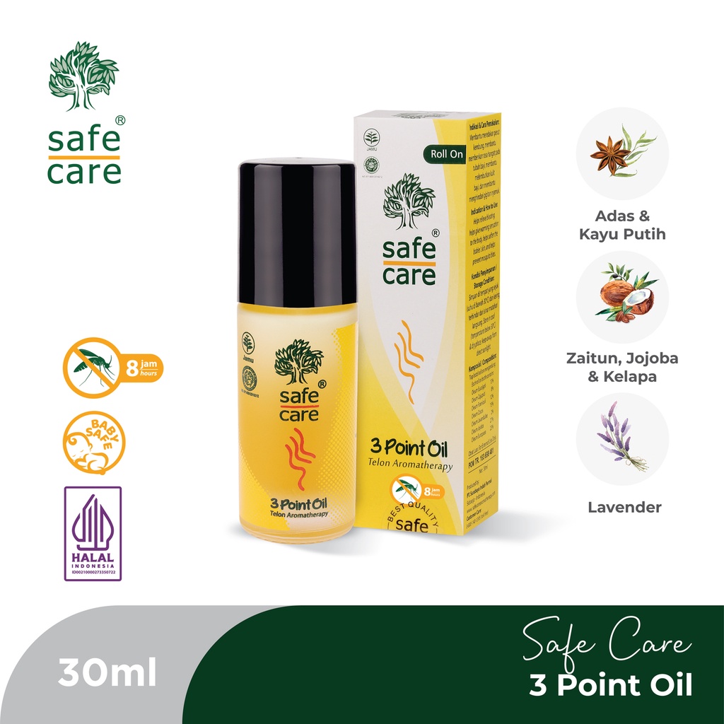 Safe Care Minyak Telon 3 Point Aromatherapy Roll On 30 ml