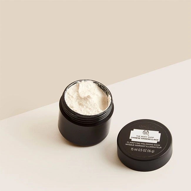 Chinese Ginseng &amp; Rice Clarifying Polishing Face Mask 15ml The Body Shop Original Masker Eksfoliasi Wajah