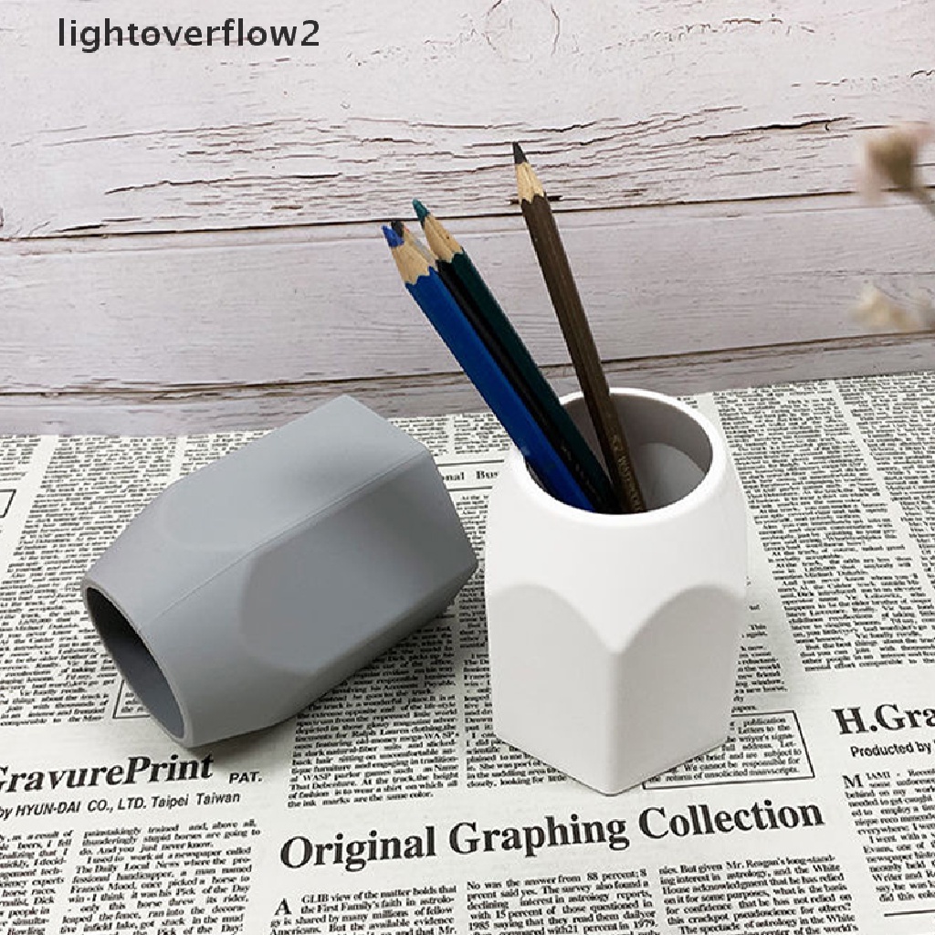 (lightoverflow2) Stand Holder / Organizer Pensil / Pulpen / Stationery Bahan Silikon Untuk Meja Kantor (ID)