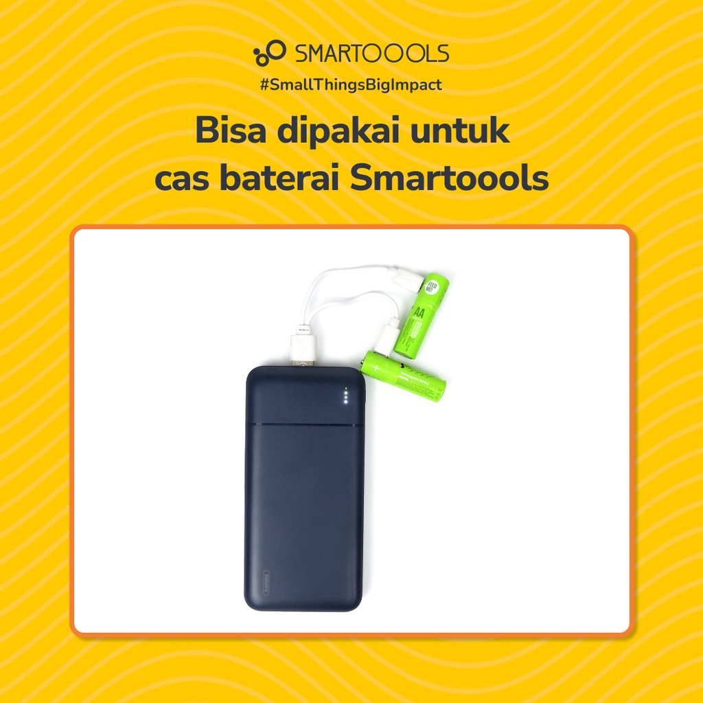 [Bundle] 2pcs Baterai Smartoools MicroBatt AAA 1.2V Micro USB dan Powerbank Remax 10000mAh 2 USB