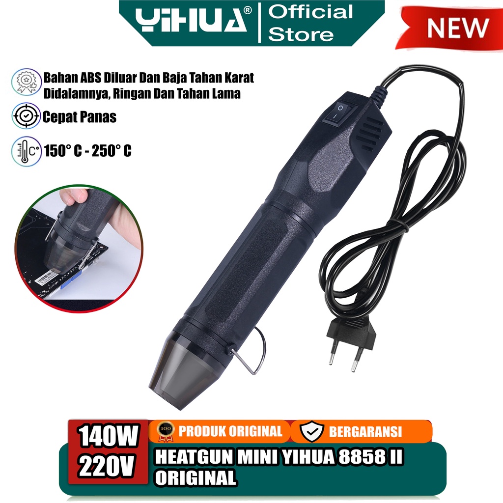Yihua 8858 II Mini Heat Gun Electric Hot Gun Air Shrink Vinyl DIY 140W Blower Solder Uap Mini Protab
