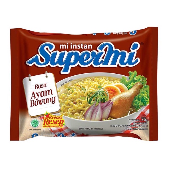 Supermi Mie Instant Ayam Bawang 75 Gram