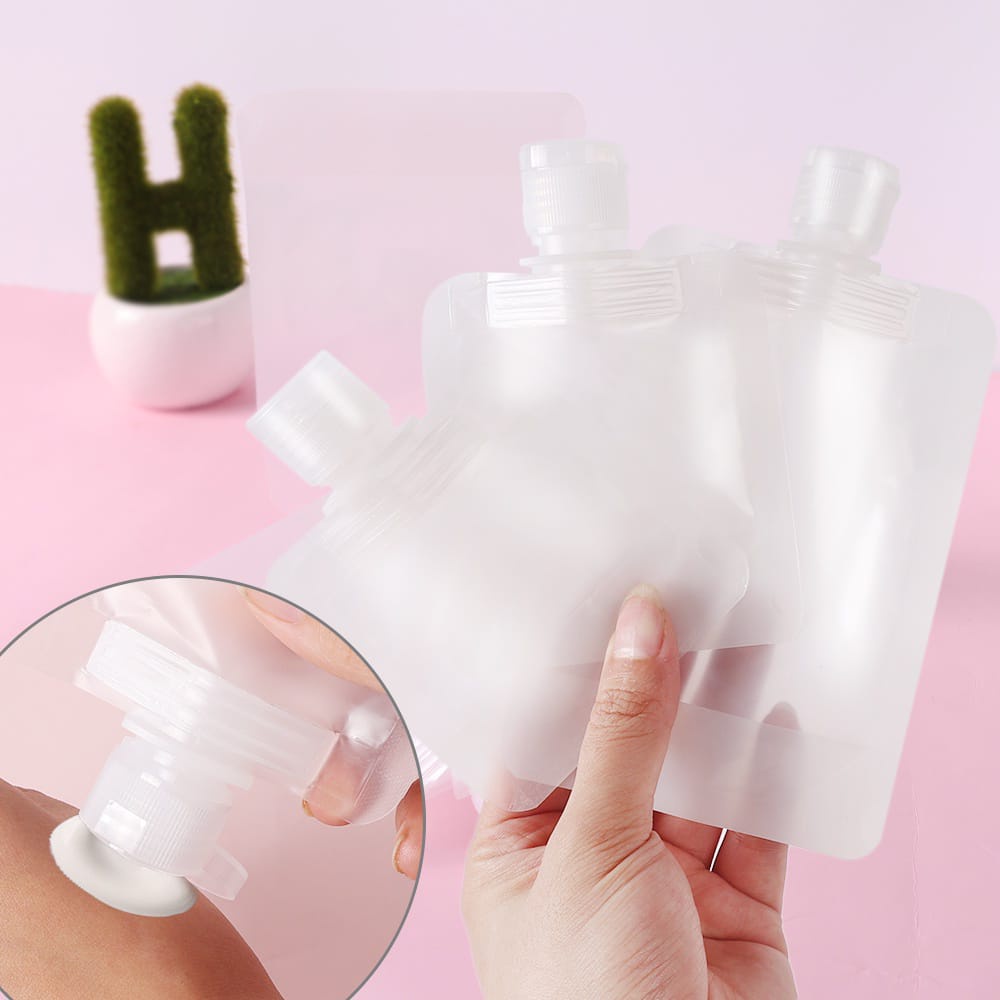 30 / 50 / 100ml Botol Refill Pouch Tas Dispenser Aesthetic Lotion Model Lipat Tahan Bocor Dengan Corong Stiker Untuk Travel F820