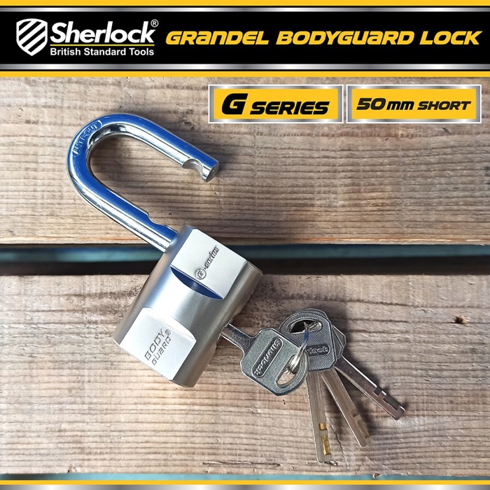 Gembok Original Sherlock Tools BODYGUARD Seri G 50 mm Pendek