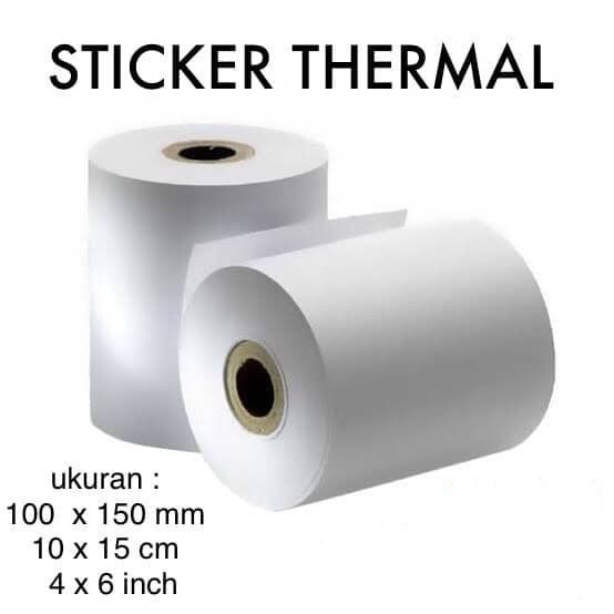 

Kertas Thermal Stiker Thermal Resi Online 100x150mm 10x15cm Barcode Stiker Thermal Kertas Termal