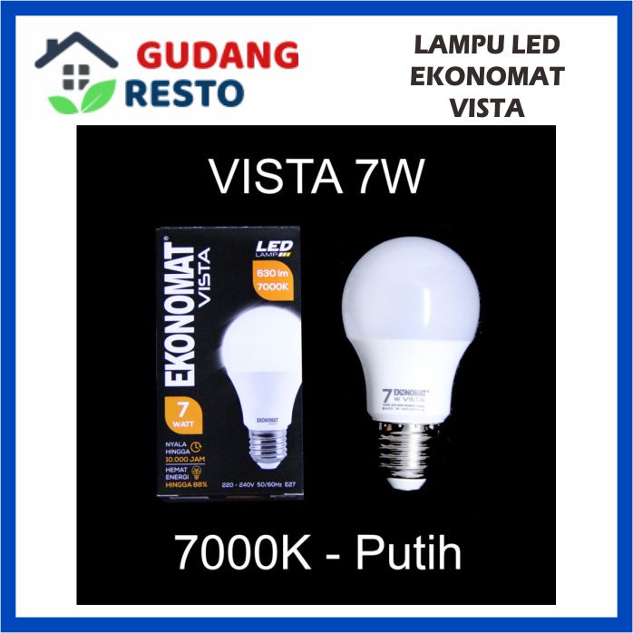 LAMPU EKONOMAT VISTA BOHLAM LED 19 15 11 9 7 W WATT 19W 15W 11W 9W 7W PUTIH 7000K TERANG MURAH