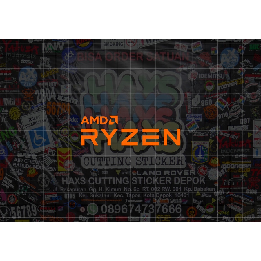 Cutting Sticker AMD Ryzen Ukuran 8 Cm Untuk Motor Mobil