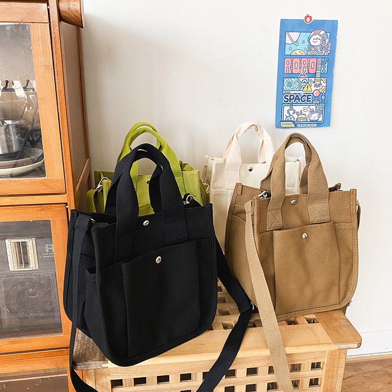 [BISA COD] T9898 Tas Canvas Tas Selempang Wanita Korea Sling Bag Perempuan Tahan Air Stylish