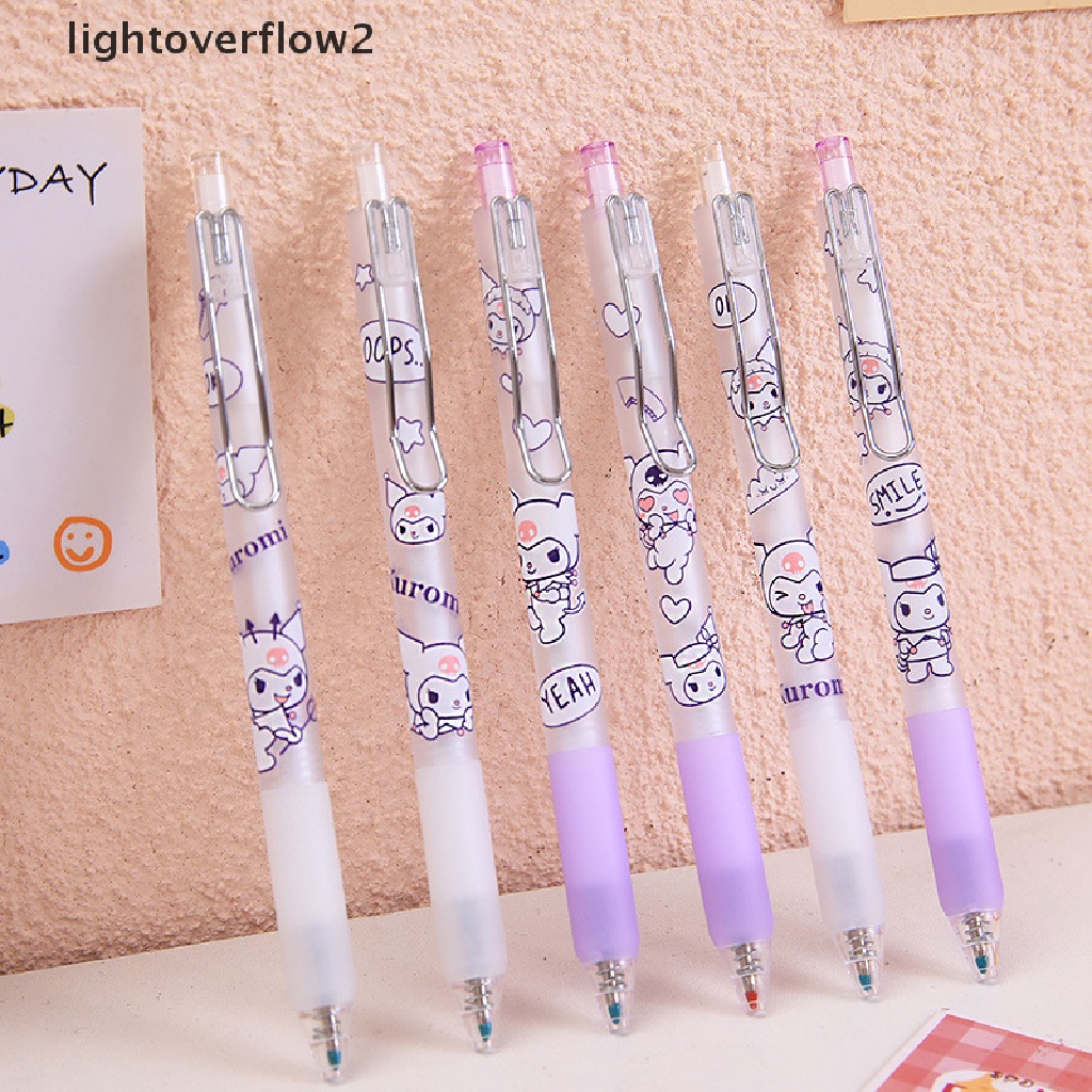 (lightoverflow2) Pulpen Gel Motif Kartun Warna Ungu Untuk Sekolah / Kantor