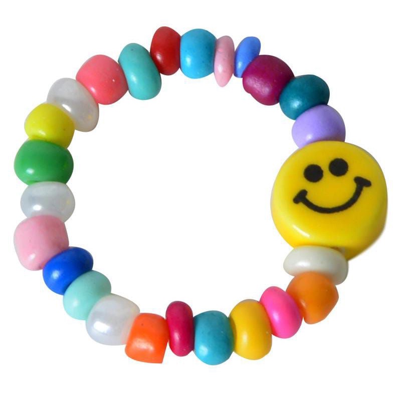 Cincin Manik Smile Wanita Mix Beads Campur Warna Fancy Ceria Import Benang Mulur Premium