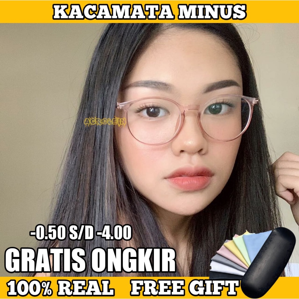 TERMURAH - KACAMATA MINUS - KACAMATA RABUN JAUH -0.50 S/D -4.00 GRATIS BOX DAN LAP WANITA/PRIA UNISEX