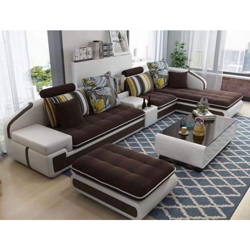 Sofa minimalis ruang tamu full set free meja dan bantal