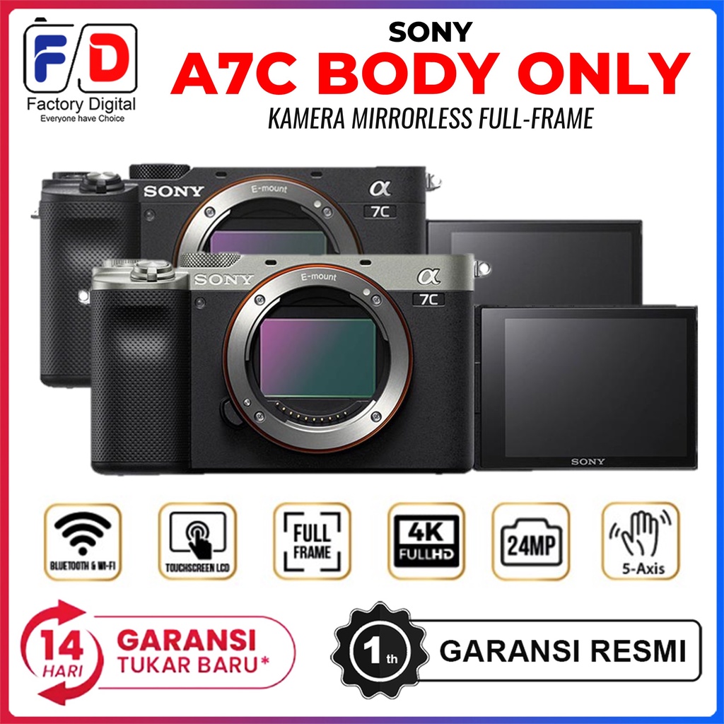Sony Alpha A7C Body Only / Sony A7C BO / Kamera Mirrorless Sony A7C