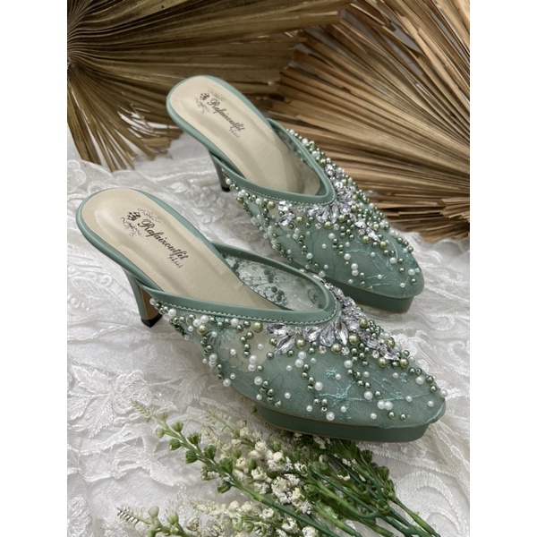 sepatu wanita wedding Yesika diamont 9cm lancip