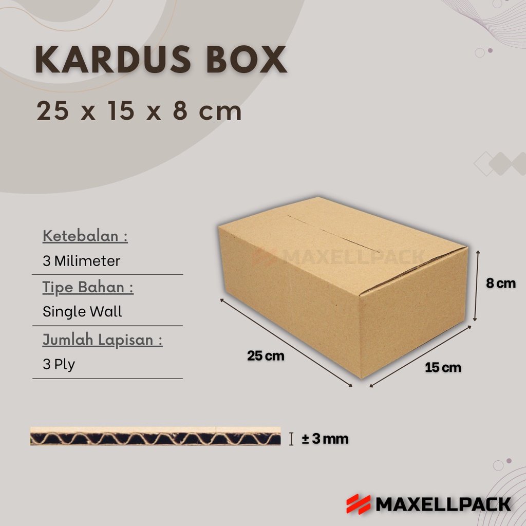 

Kardus Karton Box 25x15x8 CM Kotak Dus Packing Polos