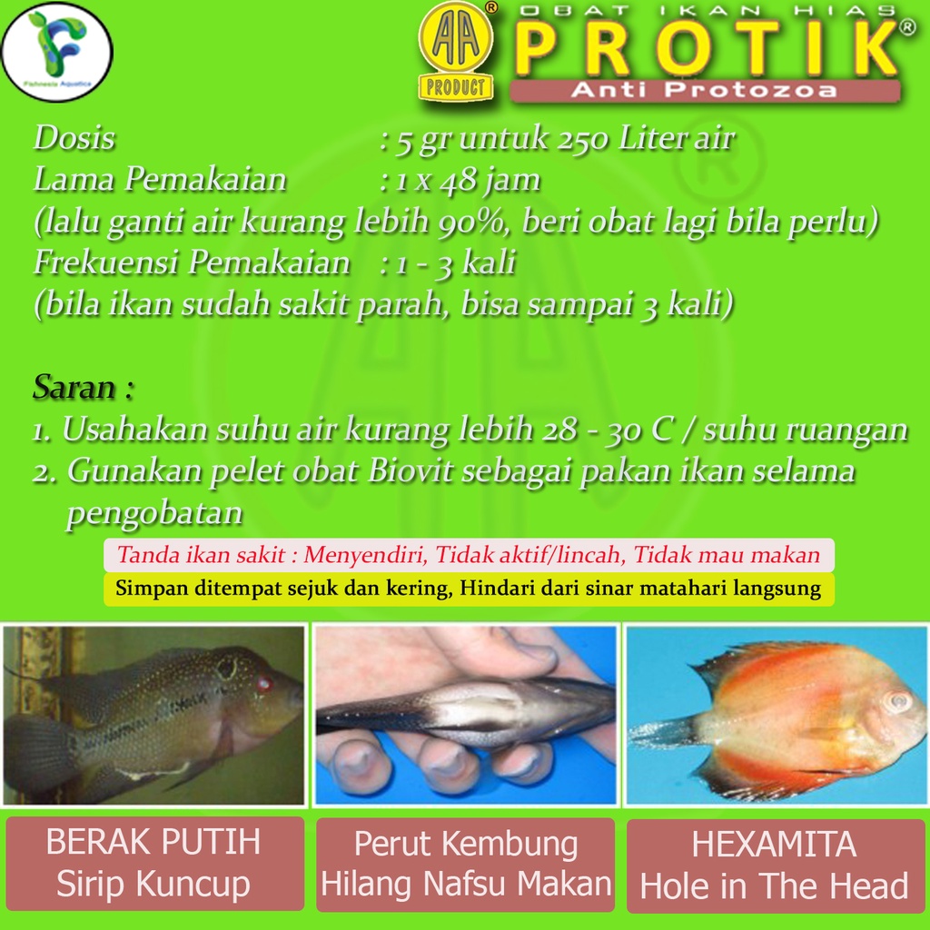 AA Product Protik Anti Protozoa obat ikan anti protozoa 5 gr