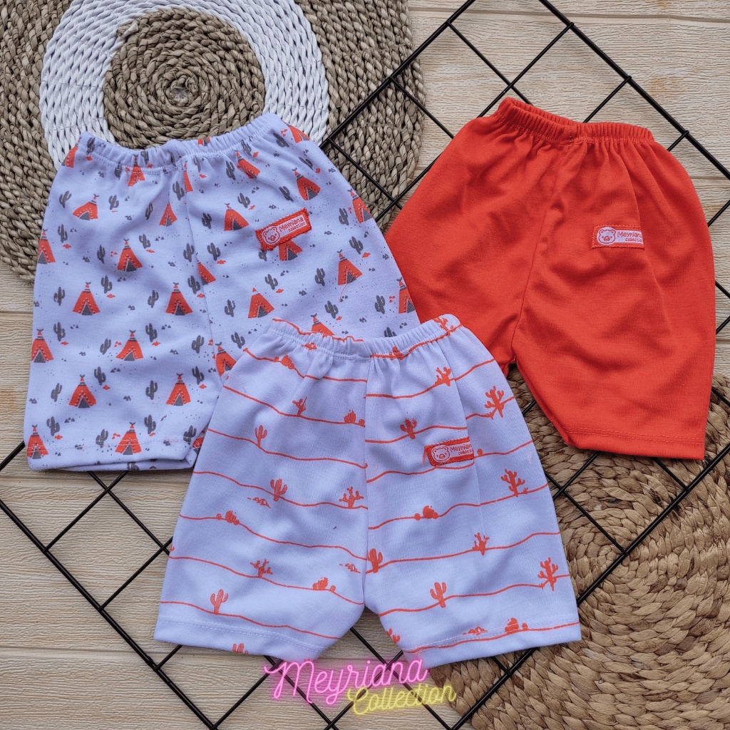 3 PCS Celana Pendek Bayi Baru Lahir Seri Orange Meyriana Collection