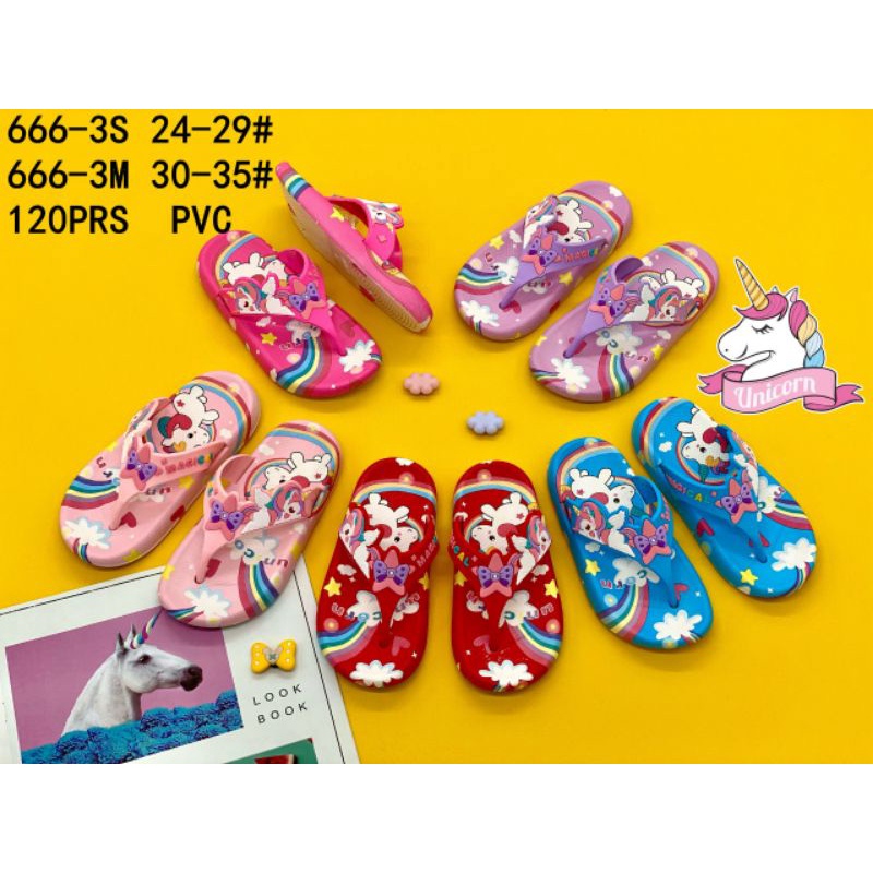 Sandal jepit jelly anak cewek import sandal anak perempuan terbaru motif unicorn