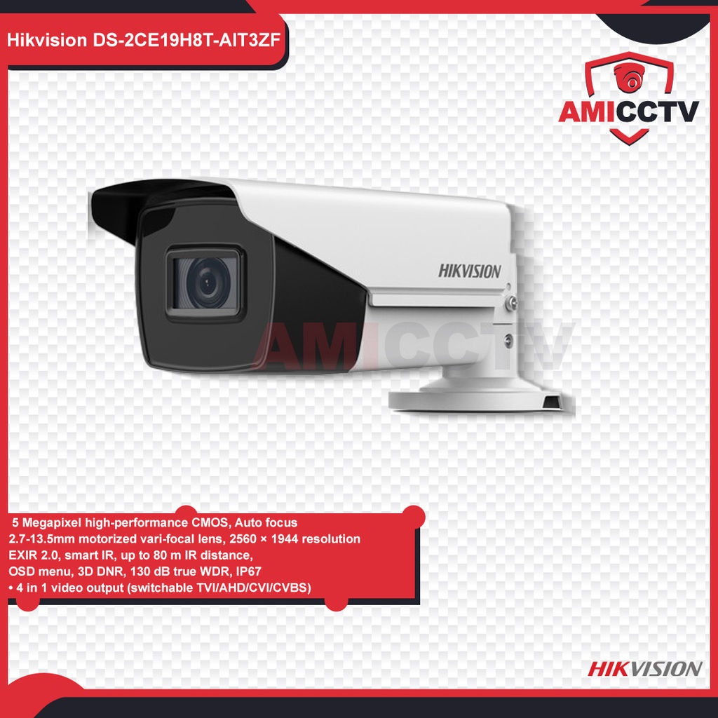 Camera CCTV Hikvision 5MP Outdoor DS-2CE19H8T-AIT3ZF