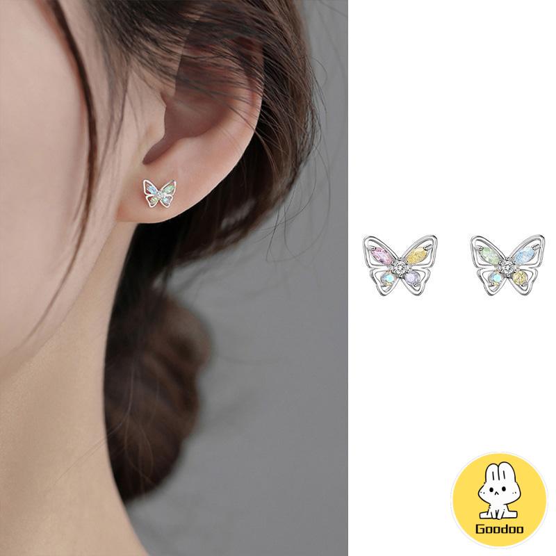 925 Anting Kupu-kupu Perak Sterling  Anting Desain Niche Mewah Ringan Musim Panas Wanita  Sederhana -Doo