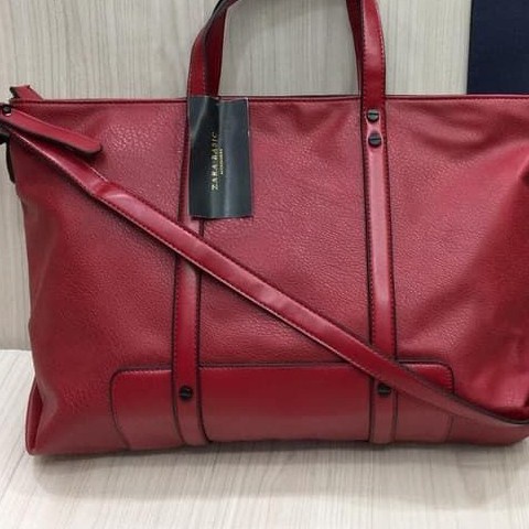 PROMO TAS WANITA Tas Zara basic original/tas wanita branded/tas wanita import murah - maron TAS WANI