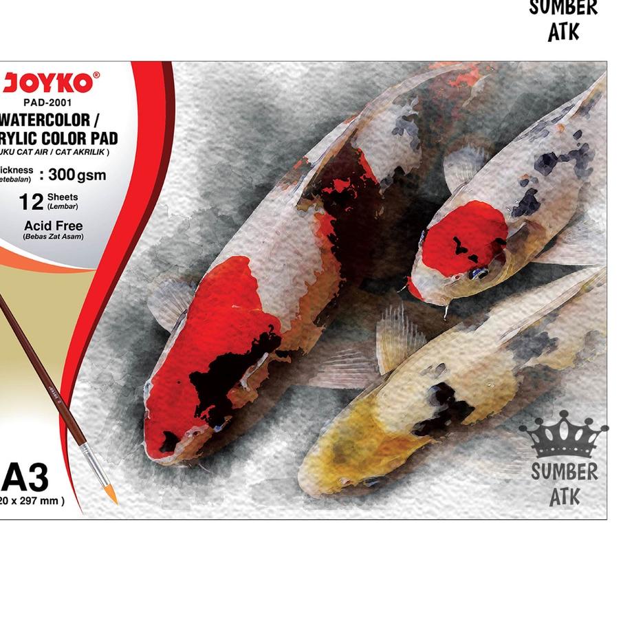 

Trendy Joyko Watercolor Pad Buku Gambar Cat Air Akrilik 300 gsm 12 Sheets ホ