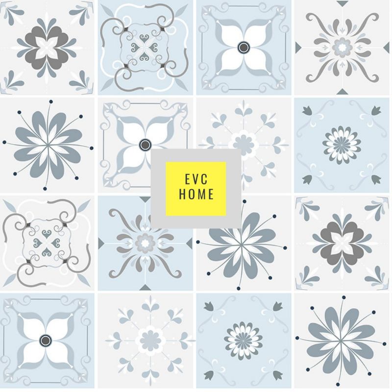 Pkt:3 roll Wallpaper lantai kamar mandi 3d Antislip waterproof motif Batik bunga