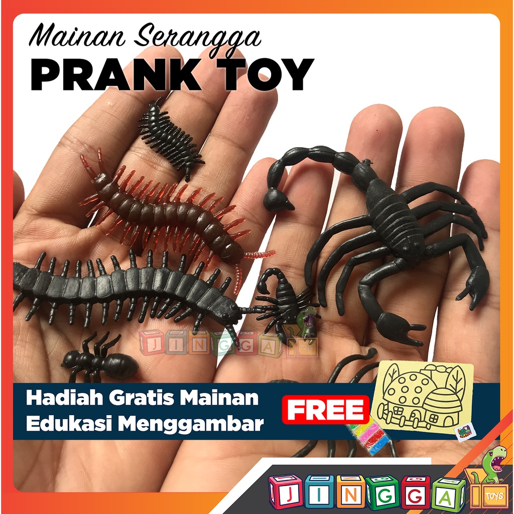 KECOA MAINAN KARET PALSU MIRIP ASLI GAG PRANK TOY SQUISHY FAKE SERANGGA KECOAK LIPAS COCKROACH CICAK