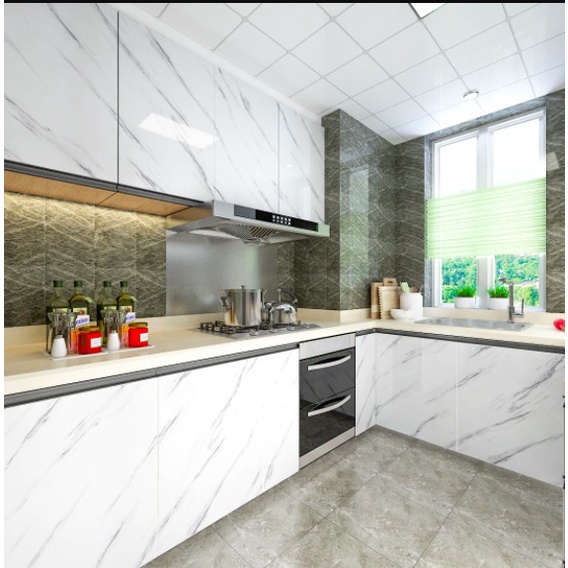 STICKER MARMER PELAPIS FURNITURE STICKER DINDING PVC INTERIOR FILM