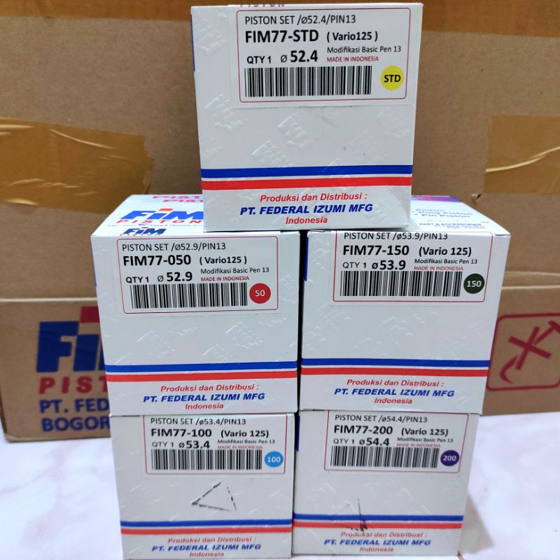 PISTON KIT FIM FIM77 VARIO 125 STD OS 50/100/150/200