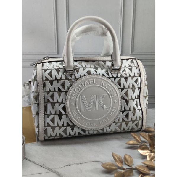 Michael Kors Fulton small duffle optic white satchel