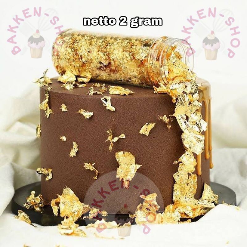 

Edible Leaf Gold/Kertas Foil Emas Hiasan Cake Fondant 2gr