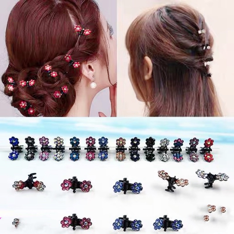 DELUNASHOP HARGA PER 12 PCS JEPIT RAMBUT MINI KECIL JEPIT RAMBUT PERMATA BLING BLING PIN RAMBUT